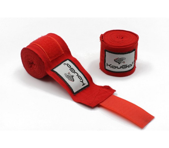 Бинт боксерский KOUGAR K500, 3,5 м, эластичный хлопок, красный image