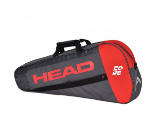 Сумка спортивная "HEAD CORE 3R Pro", с карманом для 3-х теннисных ракеток, серо-красный