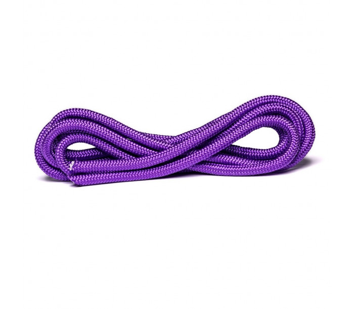 Скакалка для художественной гимнастики фиолетовая с люрексом