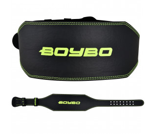 Пояс тяжелоатлетический "BoyBo" Premium, кожа, чёрно-зелёный (M)
