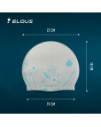 Шапочка для плавания "Elous", силиконовая, Листики серебро Серебро-фото 5 additional image