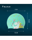Шапочка для плавания "Elous" детская, силиконовая, Единорог голубой Голубой-фото 3 additional image