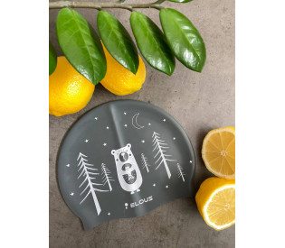 Шапочка для плавания "Elous" детская, силиконовая, Медвежонок серый Шапочка для плавания "Elous" детская, силиконовая, Медвежонок серый