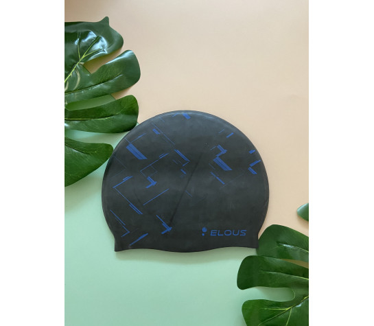 Шапочка для плавания "Elous" BIG Matrix, силиконовая, чёрно-синий Чёрный image
