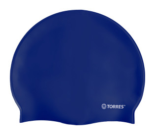 Шапочка для плавания TORRES No Wrinkle, синий, силикон