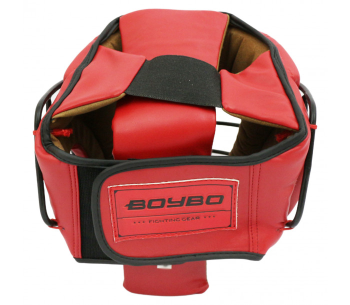 Шлем с металлической решеткой "BoyBo" Flexy красный BP2005 (XL)-фото 2 hover image