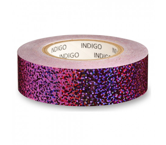 Обмотка для гимнастического обруча "INDIGO Crystal", 20мм*14м, зеркальная, на подкладке, сиреневый Фиолетовый image