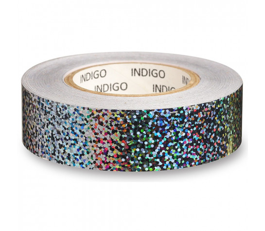 Обмотка для гимнастического обруча "INDIGO Crystal", 20мм*14м, на подкладке, серебристый Серебристый металлик image
