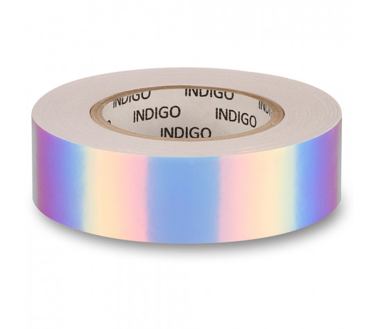 Обмотка для гимнастического обруча "INDIGO Rainbow", 20мм*14м, зеркальная, на подкладке, бело-фиолетовый Белый image