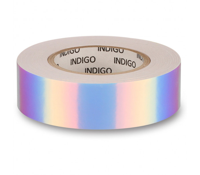 Обмотка для гимнастического обруча "INDIGO Rainbow", 20мм*14м, зеркальная, на подкладке, бело-фиолетовый