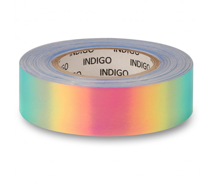 Обмотка для гимнастического обруча "INDIGO Rainbow", 20мм*14м, зеркальная, на подкладке, сине-фиолетовый-фото 2 hover image