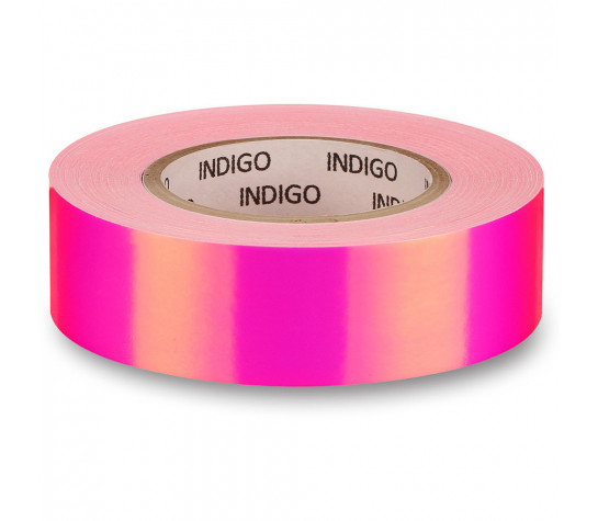 Обмотка для гимнастического обруча "INDIGO Rainbow", 20мм*14м, зеркальная, на подкладке, розово-фиолетовый Розовый image