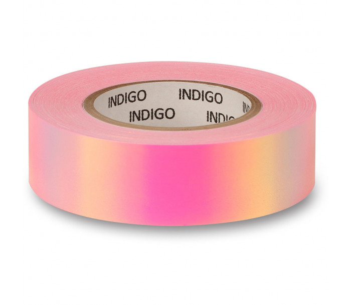 Обмотка для гимнастического обруча "INDIGO Rainbow", 20мм*14м, зеркальная, на подкладке, розово-фиолетовый-фото 2 hover image