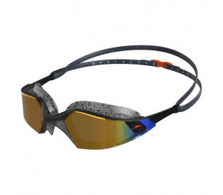 Очки для плавания "SPEEDO Aquapulse Pro Mirror", ЗЕРКАЛЬНЫЕ линзы, чёрная оправа