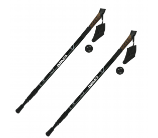 Палки "Espado" для скандинавской ходьбы с ручкой из пробки, 3-х секционные,2шт, ENW-004, чёрный