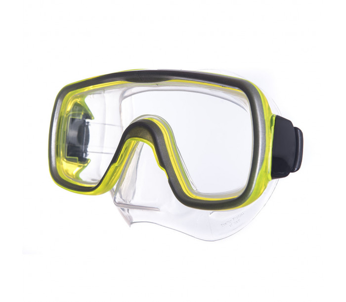 Маска для плавания "Salvas Geo Md Mask", закаленное стекло, силикон, р. Medium, жёлтый