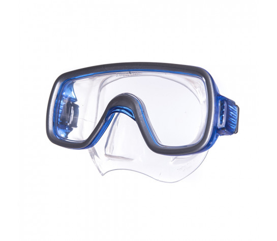Маска для плавания "Salvas Geo Jr Mask", безопасное стекло, силикон, р. Junior, синий Синий image