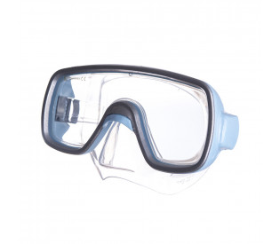 Маска для плавания "Salvas Geo Md Mask", закаленное стекло, силикон, р. Medium, голубой