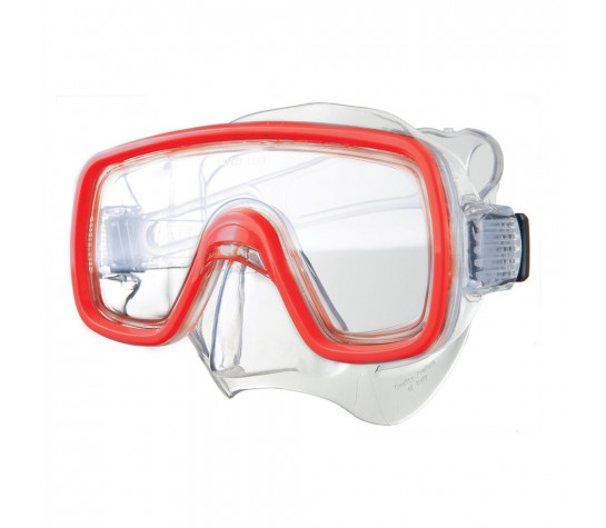 Маска для плавания "Salvas Domino MD Mask", безопасное стекло,Silflex, р. Medium, красный Красный image
