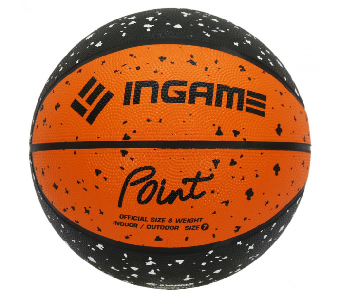 Мяч баскетбольный "Ingame Point" №7  чёрно-оранжевый