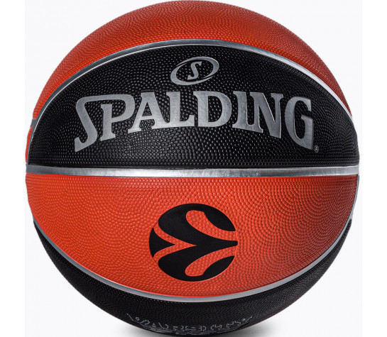 Мяч баскетбольный "SPALDING TF-150 EuroLeaque replica" р.7, арт.84-506Z, резина, коричнево-чёрный Коричневый image