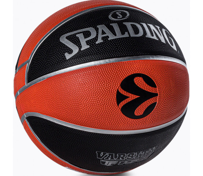 Мяч баскетбольный "SPALDING TF-150 EuroLeaque replica" р.7, арт.84-506Z, резина, коричнево-чёрный-фото 2 hover image
