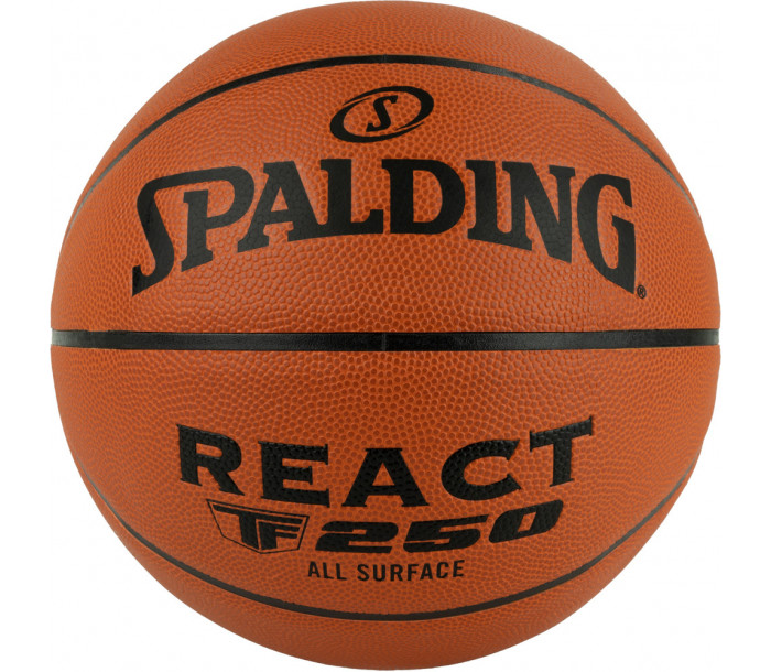 Мяч баскетбольный "SPALDING TF-250 React", р.7, композитная кожа (ПУ), коричнево-чёрный