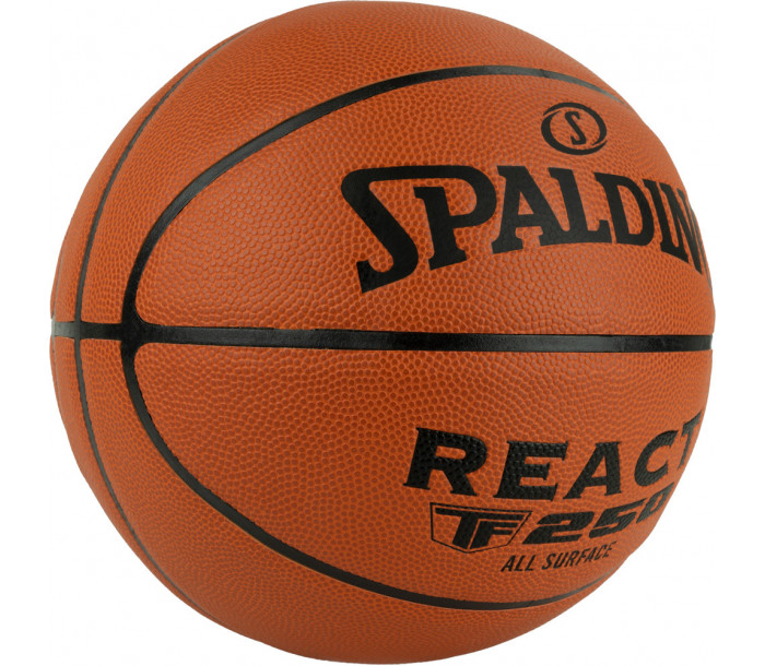 Мяч баскетбольный "SPALDING TF-250 React", р.7, композитная кожа (ПУ), коричнево-чёрный-фото 2 hover image