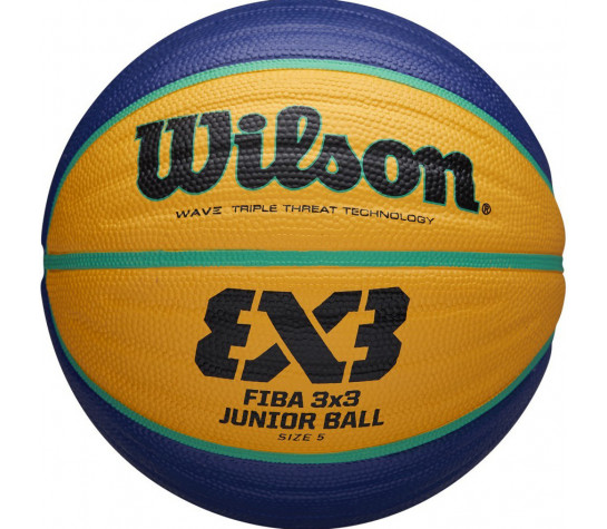 Мяч баскетбольный "WILSON FIBA3x3 Replica", р.5, резина, бутиловая камера, сине-жёлтый Синий image