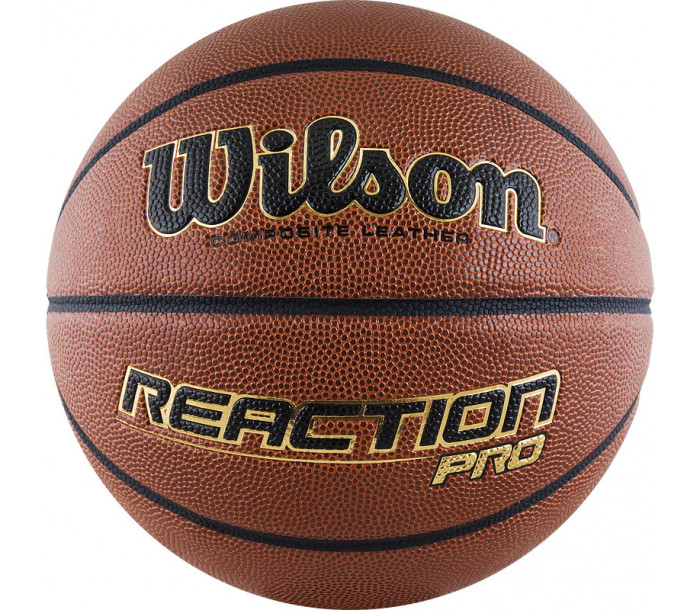 Мяч баскетбольный "WILSON Reaction PRO", р.7, синтетический PU, бутиловая камера, тёмно-коричневый