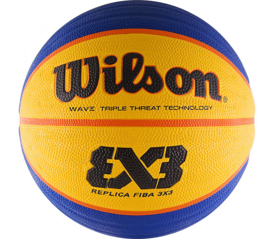 Мяч баскетбольный "WILSON FIBA3x3 Replica", р.6, резина, бутиловая камера, сине-жёлтый Синий image