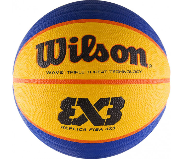 Мяч баскетбольный "WILSON FIBA3x3 Replica", р.6, резина, бутиловая камера, сине-жёлтый