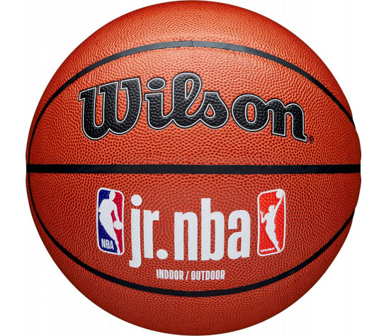 Мяч баскетбольный "WILSON JR.NBA Fam Logo Indoor Outdoor", р.7 композит, бутиловая камера, коричневый Коричневый image