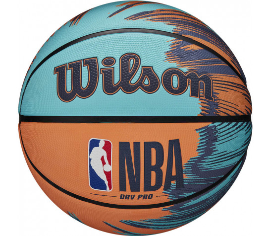 Мяч баскетбольный "WILSON NBA DRV PRO STREAK BSKT", р.6, резина, бутиловая камера, бирюзово-оранжевый Бирюзовый image
