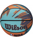 Мяч баскетбольный "WILSON NBA DRV PRO STREAK BSKT", р.7, резина, бутиловая камера, бирюзово-оранжевый Бирюзовый-фото 4 additional image