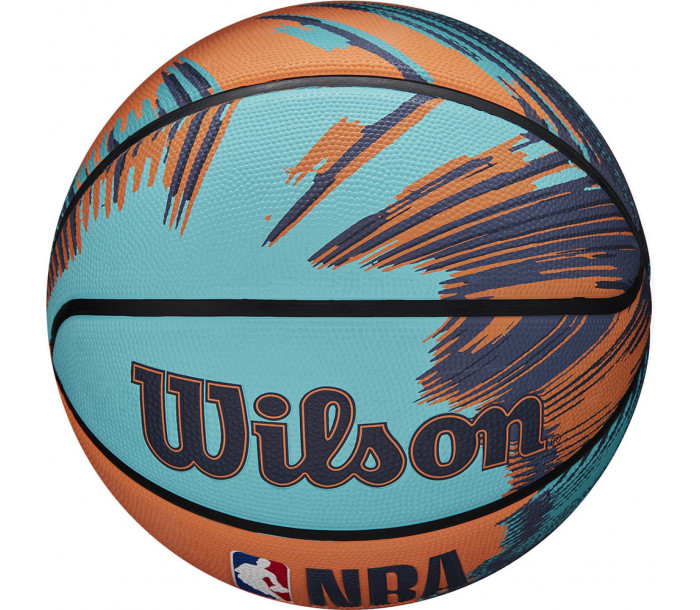 Мяч баскетбольный "WILSON NBA DRV PRO STREAK BSKT", р.6, резина, бутиловая камера, бирюзово-оранжевый-фото 2 hover image