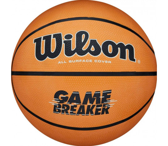 Мяч баскетбольный "WILSON GAMBREAKER BSKT OR", р.7, резина, бутиловая камера, оранжево-чёрный Оранжевый image