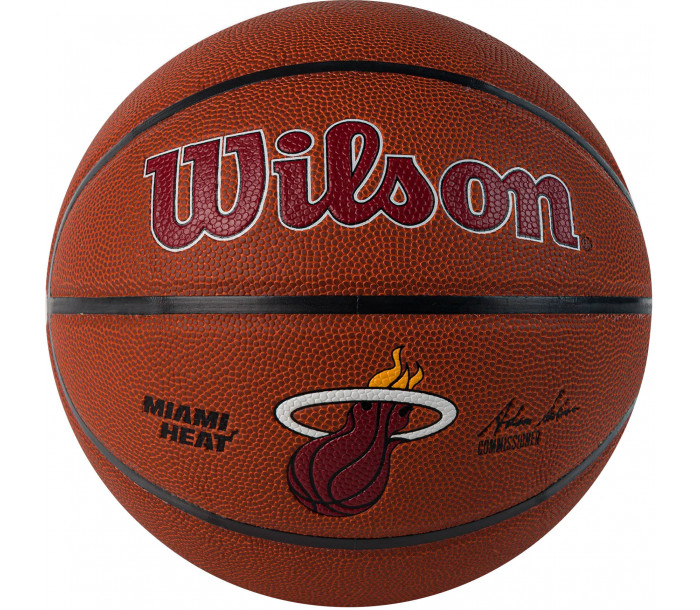 Мяч баскетбольный "WILSON NBA Mia Heat",р.7, синтетическая кожа (композит), коричнево-красный
