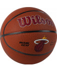 Мяч баскетбольный "WILSON NBA Mia Heat",р.7, синтетическая кожа (композит), коричнево-красный Коричневый-фото 2 additional image