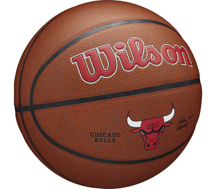 Мяч баскетбольный "WILSON NBA Chicago Bulls", р.7, синтетическая кожа (композит), коричневый-фото 2 hover image