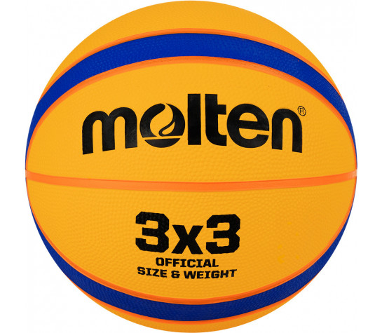 Мяч баскетбольный "MOLTEN" B33T2000 р. 6, 12пан, резина, бутиловая камера, нейлоновый корд, жёлто-синий Жёлтый image
