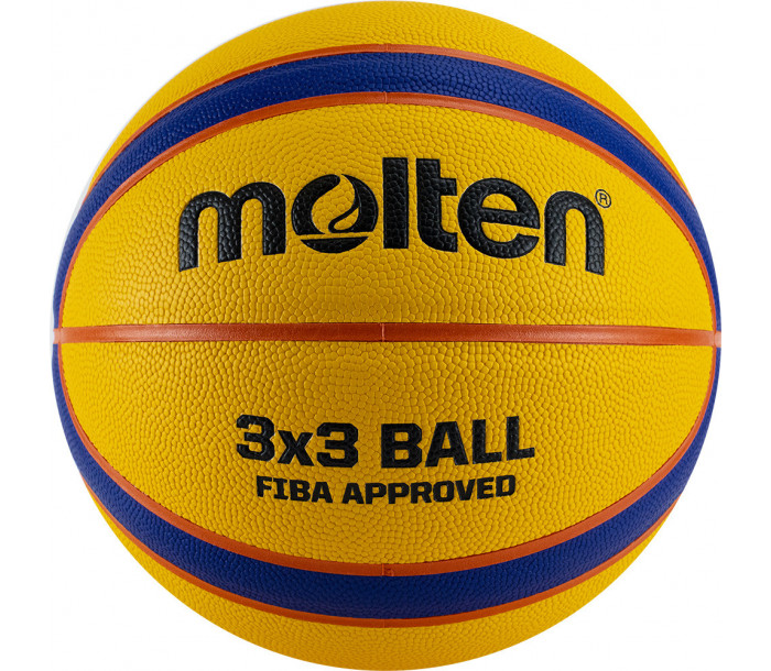 Мяч баскетбольный "MOLTEN" B33T5000 р. 6, FIBA Appr, 12пан, композит.кожа (ПУ),бутиловая камера, нейлоновый корд, жёлто-синий