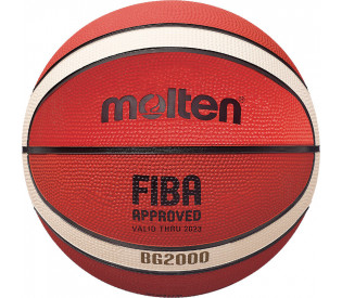 Мяч баскетбольный "MOLTEN" B7G2000 р.7, FIBA Appr Level II, 12 пан., резина, бутиловая камера, нейлоновый корд ,оранжево-бежево-черный