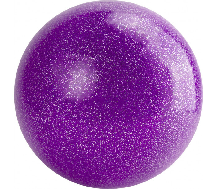 Мяч для художественной гимнастики однотонный d-15см, фиолетовый с блестками