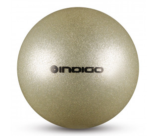Мяч для художественной гимнастики INDIGO, IN118-SIL, диаметр 19 см, ПВХ, серебристый металлик с блестками