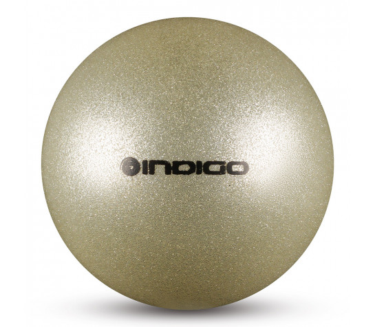 Мяч для художественной гимнастики INDIGO, IN118-SIL, диаметр 19 см, ПВХ, серебристый металлик с блестками Серебристый image