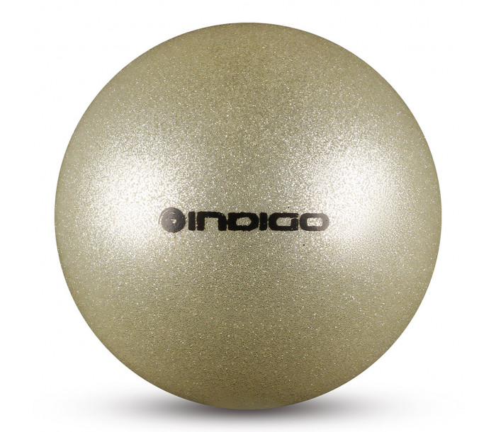 Мяч для художественной гимнастики INDIGO, IN118-SIL, диаметр 19 см, ПВХ, серебристый металлик с блестками