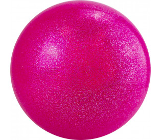 Мяч для художественной гимнастики однотонный d-19см, розовый с блестками