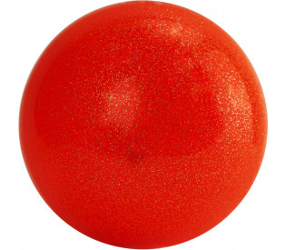 Мяч для художественной гимнастики однотонный d-19см, оранжевый с блестками
