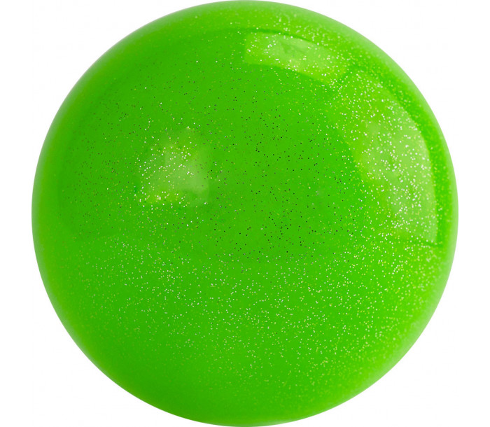 Мяч для художественной гимнастики однотонный d-19см, зелёный с блестками